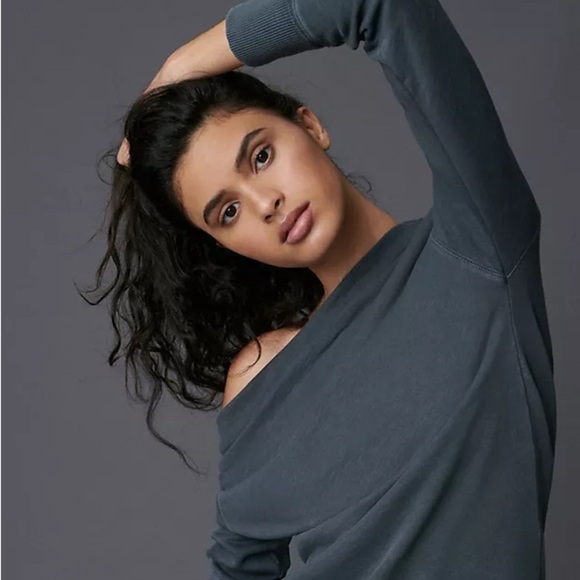 Anthropologie Pilcro and The Letterpress Donna Tunic Sweatshirt Gray Size Small - Picture 6 of 7